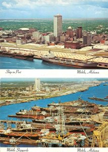 2~4X6 Postcards  Mobile, AL Alabama  CARGO SHIPS~STATE DOCK & SHIPYARD VIEW