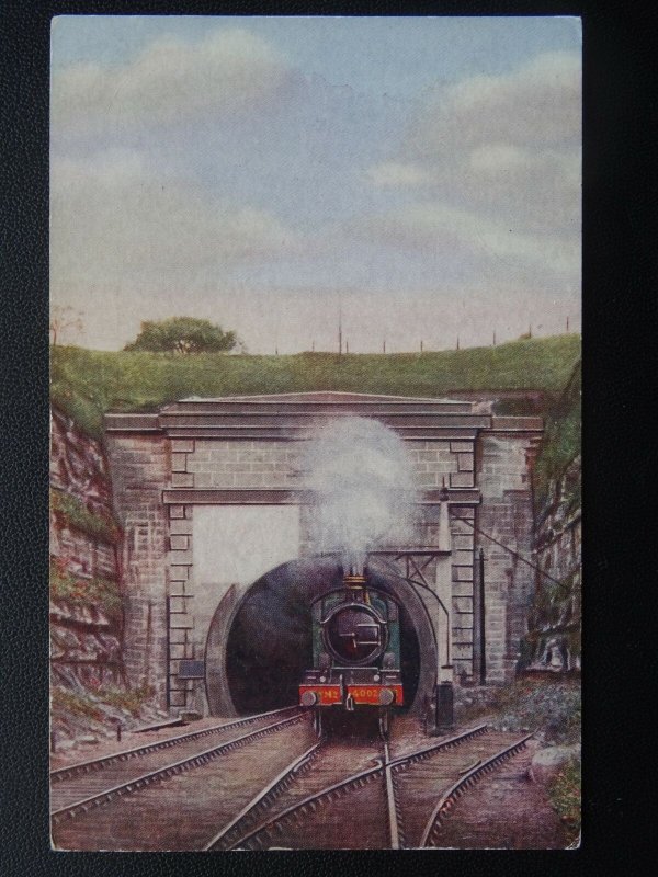 GWR Great Western Railway LOCOMOTIVE No.4002 at SEVERN TUNNEL - Old Postcard