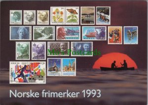 Stamps Postcard - Norske Frimerker 1993, Norway, Norwegian Ref.RR15939