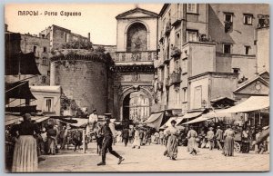Vtg Napoli Porta Capuana Street Scene Naples Italy 1910s Old View Postcard