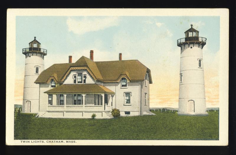 Chatham, Massachusetts/Mass/MA Postcard, Twin Lights/Lighthouse, Cape Cod