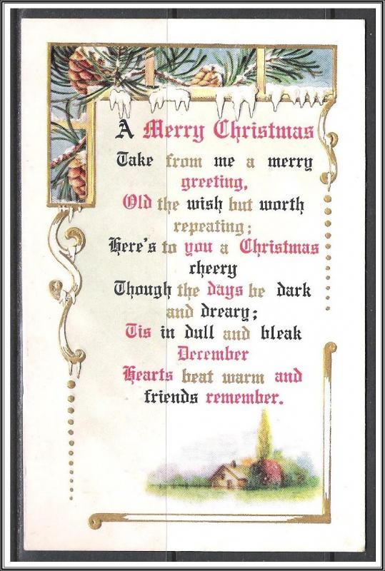 A Merry Christmas Poem - Embossed - [MX-185]