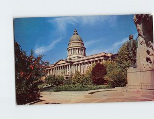 Postcard Utah State Capitol And Mormon Battalion Monument, Salt Lake City, UT