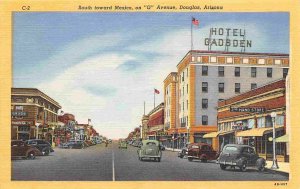 G Avenue South Toward Mexico Douglas Arizona linen postcard