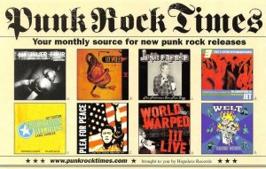 Advertising  PUNK ROCK TIMES Monthly Band~Music News  2000 Chrome Postcard