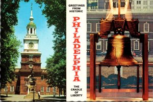 Pennsylvania Philadelphia Greetings From The Cradle Of Liberty With Independe...