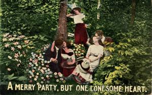 A merry party but one lonesome heart.    (Romance)