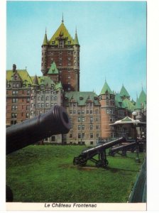 Cannons, Dufferin Terrace, Chateau Frontenac, Quebec City, Chrome Postcard