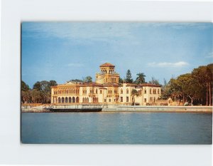 Postcard John Ringling Residence from Sarasota Bay, Sarasota, Florida