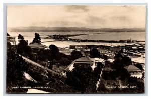 RPPC Birds Eye VIew Port Ahuriri Napier New Zealand UNP Postcard W2