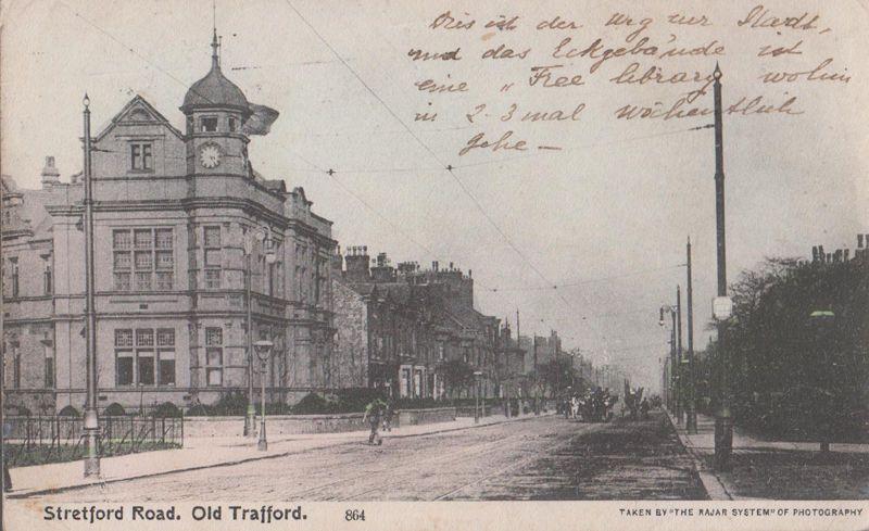 Stretford Road Old Trafford Manchester Old Antique Postcard