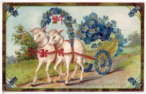 Easter - Lamb Pulling a Egg Cart