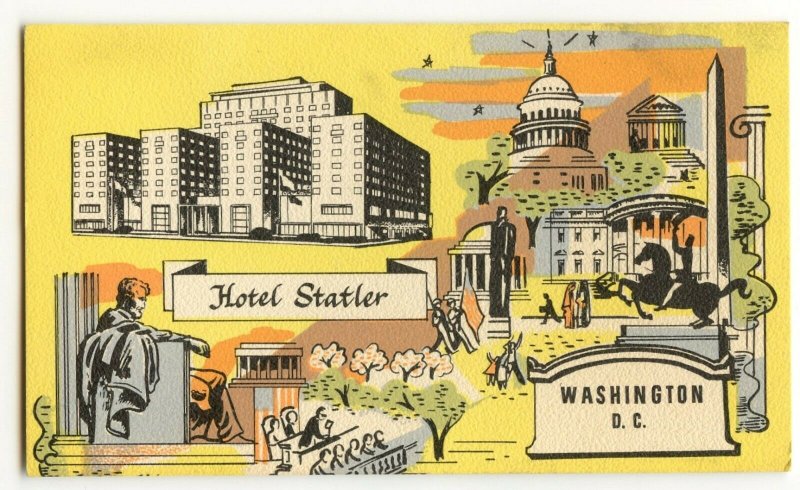 Postcard Hotel Statler Washington D.C. Standard View Card