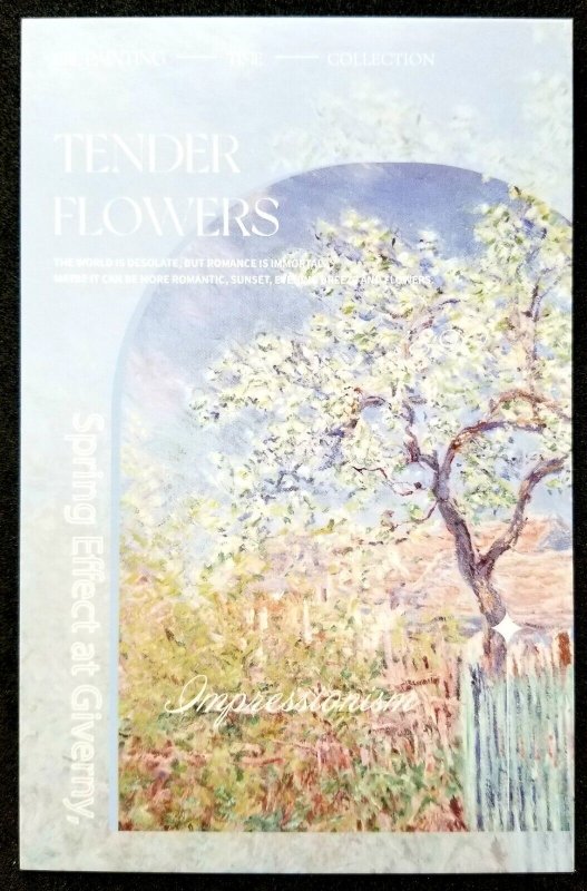 [AG] P647 Romantic Classic Oil Painting Garden Flower Tree Spring (postcard *New