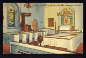 Wilmington, Delaware/DE Postcard, Interior Of Old Swedes' Church