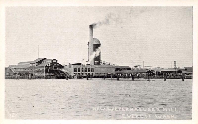 EVERETT WASHINGTON NEW WEYERHAUSER MILL~BARDELL REAL PHOTO POSTCARD 1920s