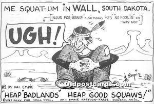 Me Squat um Wall, South Dakota, SD, USA Indian 1954 
