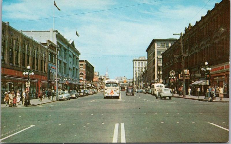 Douglas Street Victoria BC Peter Pan SS Kresge HBC Unused Vintage Postcard D69