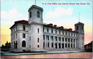 US Post office and Custom House San Diego California Vintage Postcard C052