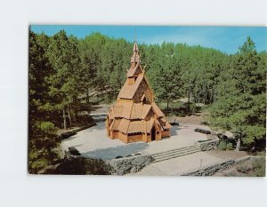Postcard Stave Church, Chapel In The Hills, Rapid City, South Dakota