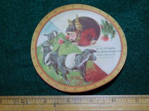 1870s-80s W H Stinard City Confectioner Donkeys Die Cut Window Trade Card #O