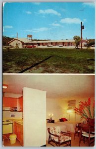 Vtg Goodland Florida FL Tides Motel Multiview 1960s View Chrome Postcard