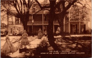 Postcard The Elms Home of Mr. & Mrs. Joseph Bentley Kellogg Natchez, Mississippi
