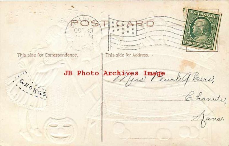 Halloween, Sanders No 366-2, Children Bobbing for Apples, JOL on Floor