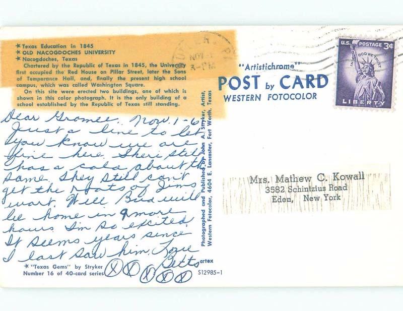 Pre-1980 Nacogdoches University - Nacogdoches Texas TX E0907