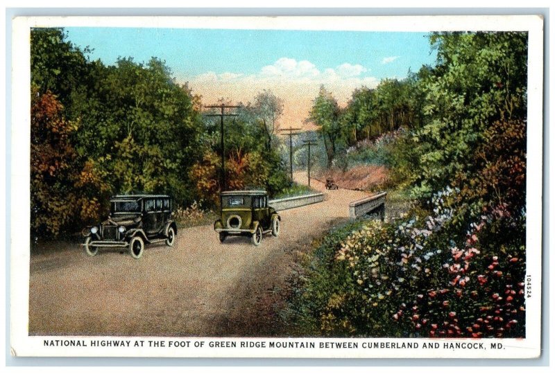 c1950 National Highway Foot Of Green Ridge Mountain Hancock Maryland MD Postcard