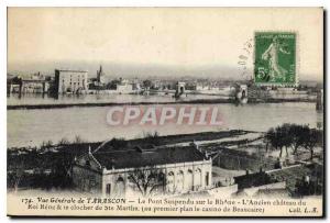 Old Postcard General view of the Tarascon Suspension bridge over the Rhone fo...