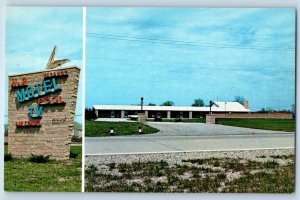 1960 Grovertown Indiana Postcard H & R Motel Lincoln Highway Lodge Inn Unposted