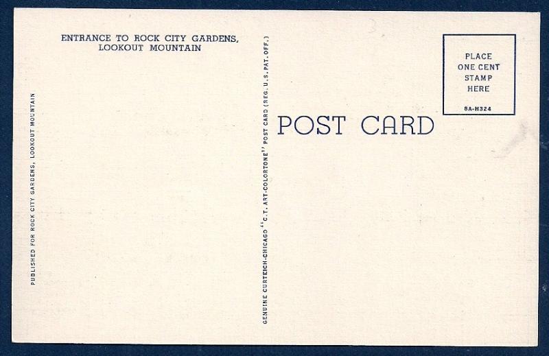 Rock City Gardens Lookout Mtn GA unused c1938