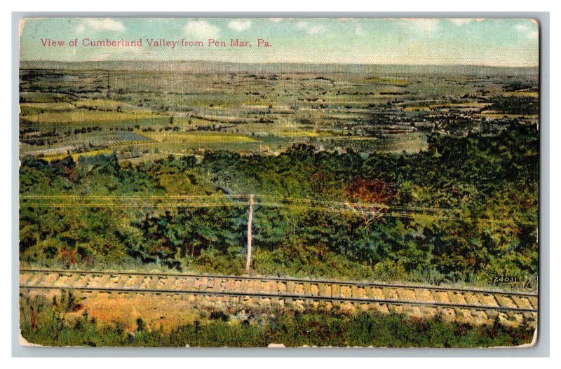 Postcard PA View Of Cumberland Valley From Pen Mar Pa Vintage Standard View Card 