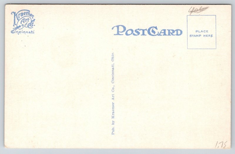 Hamilton Ohio~High School Exterior View~Automobile~Red Brick Bldg~1920s Postcard