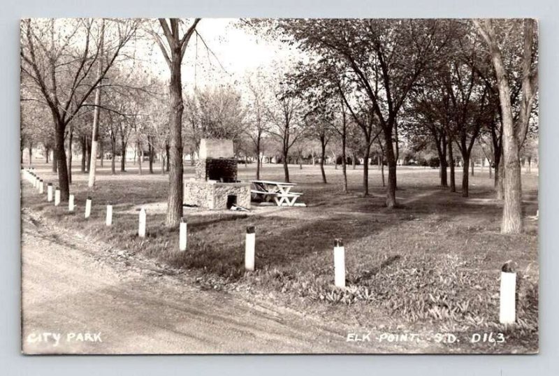 RPPC Elk Point South Dakota City Park Postcard