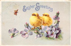 Easter Greetings Artist Ellen Clapsaddle Butterflies 1912 light postal markin...