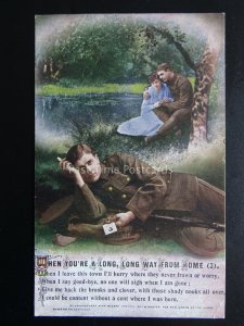 WHEN YOU'RE A LONG LONG WAY FROM HOME - WW1 Bamforth Song Cards set of 3 No.4950 