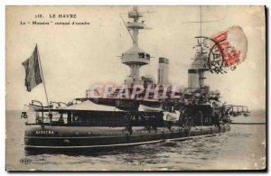 Postcard Old Boat Massena Breastplate of squadron