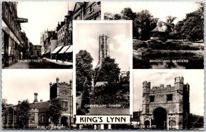 High Street Bandstand Gardens Greyfriars Tower Library Real Photo RPPC Postcard