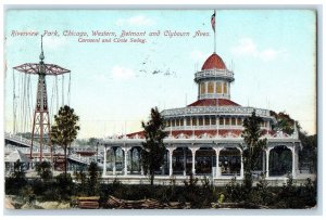 1909 Riverview Park Chicago Western Belmont Clybourn Aves. Illinois IL Postcard