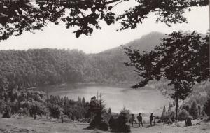 Romania postcard from `60s attractive butterfly stamp Tusnad Sf. Ana Lake