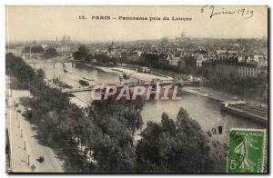 Paris Old Postcard Panorama taken Louvre