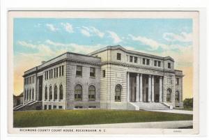 Court House Rockingham North Carolina 1920c postcard