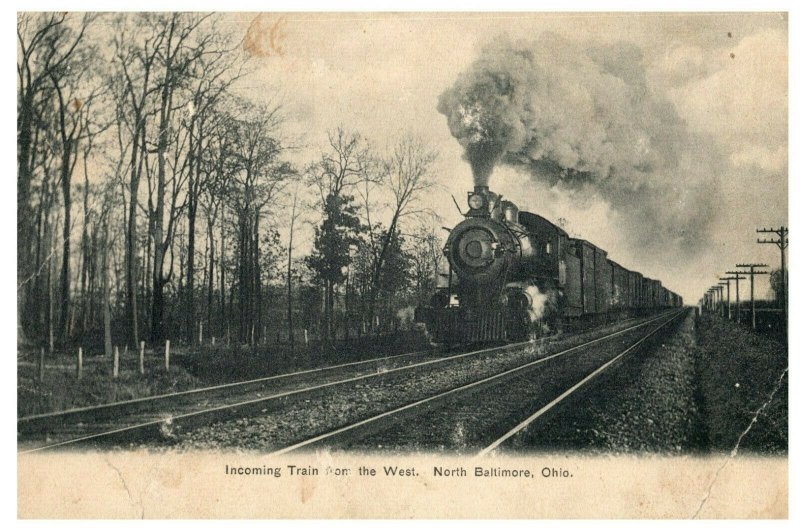 C.1900-07 Train R.R. North Baltimore, Ohio. Vintage Postcard P120