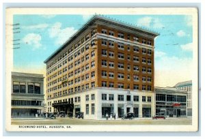 1933 Richmond Hotel Building Street View Augusta Georgia GA Vintage Postcard 