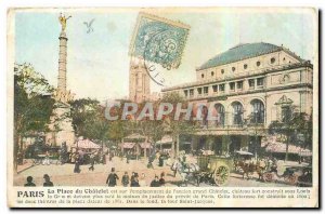 Old Postcard Paris the Place du Chatelet