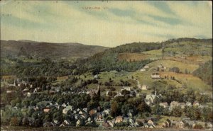 Ludlow Vermont VT Birdseye View c1910s Postcard