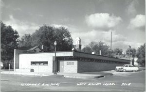 Real Photo Postcard Veterans Building in West Point, Nebraska