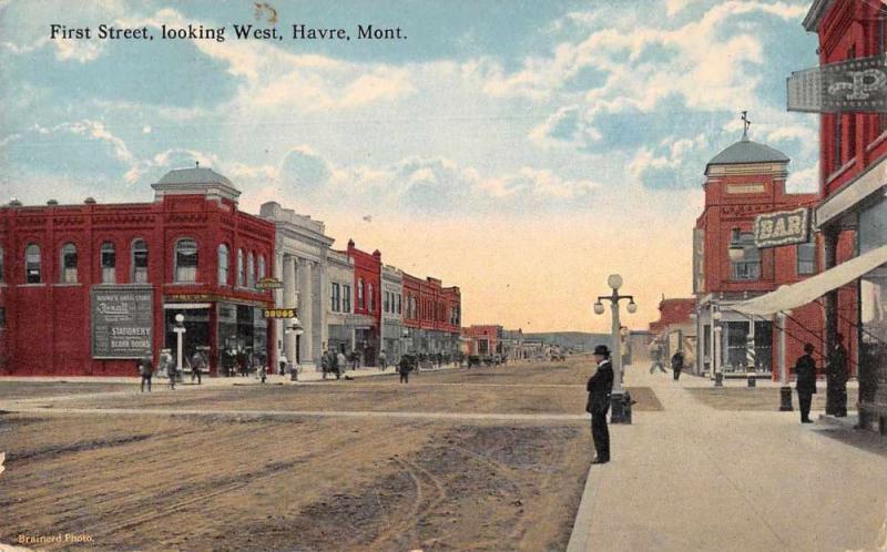 Havre Montana First Avenue Bar Drug Store Vintage Postcard J926687